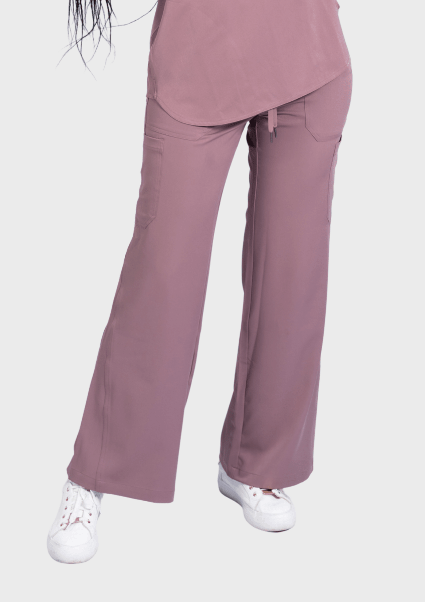 Ava High Waist Wide Leg Scrub Pants - Solo ScrubsSS-AVP-MOC-XS-R
