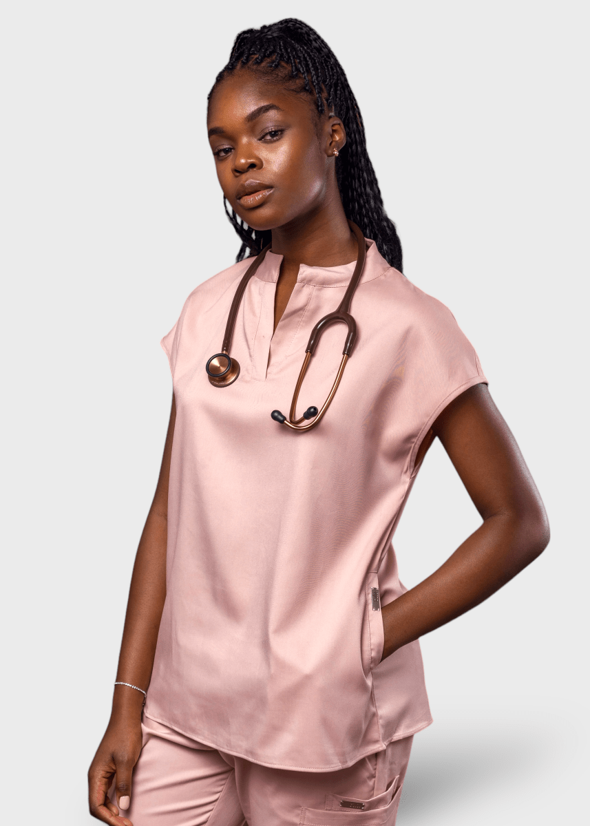 jade sleeve scrub top - Solo ScrubsSS-JST-SKY-XS